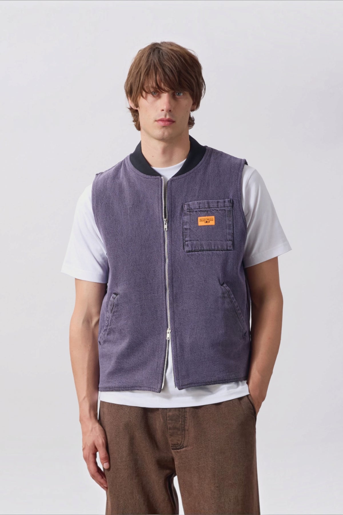 SERVICE WORKS Over-Dyed Work Vest Mauve | Gilet | Edgar Bdx