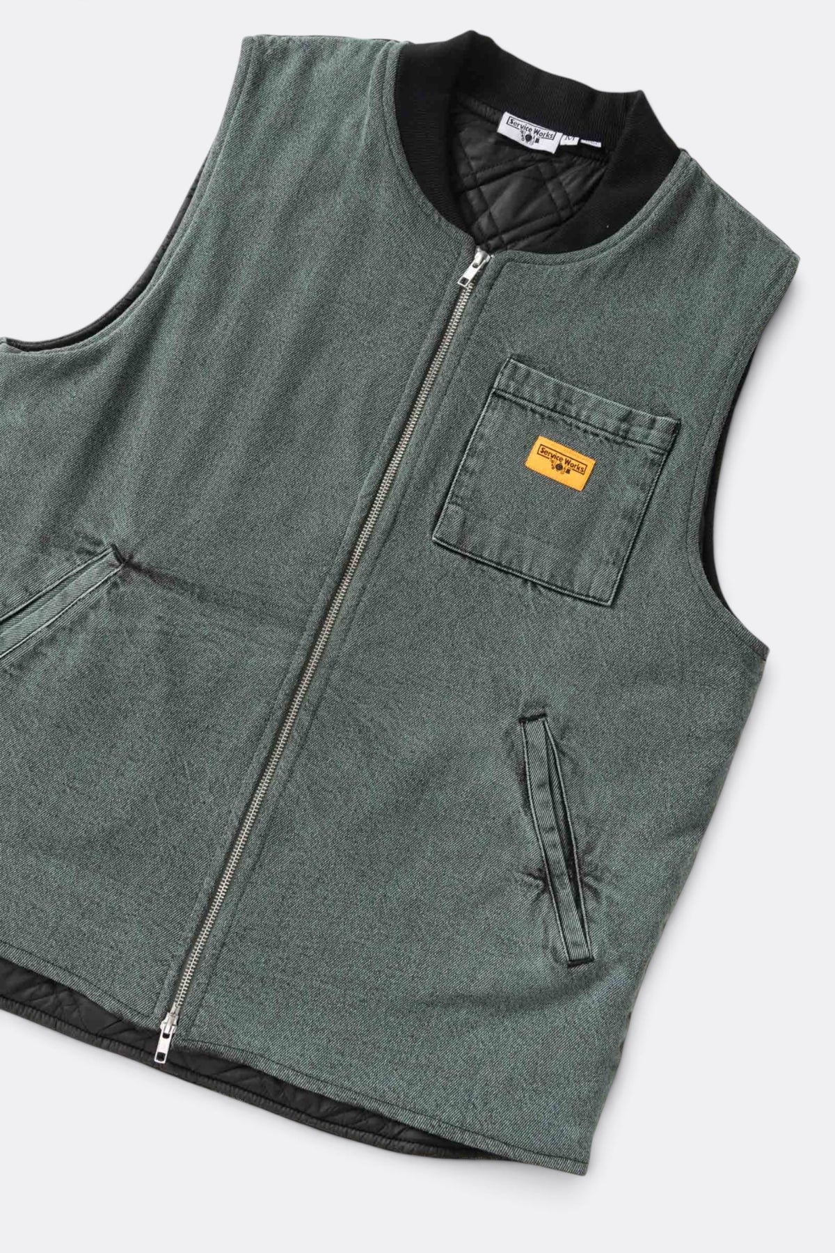 SERVICE WORKS Over-Dyed Work Vest Sage | Gilet | Edgar Bdx