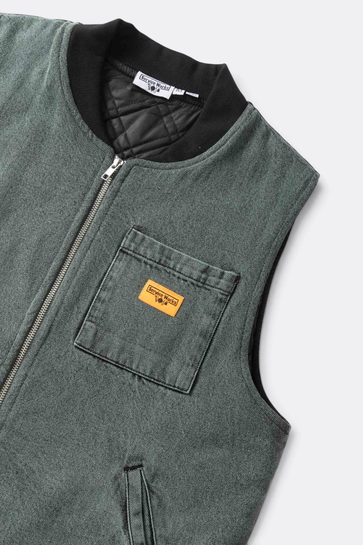 SERVICE WORKS Over-Dyed Work Vest Sage | Gilet | Edgar Bdx
