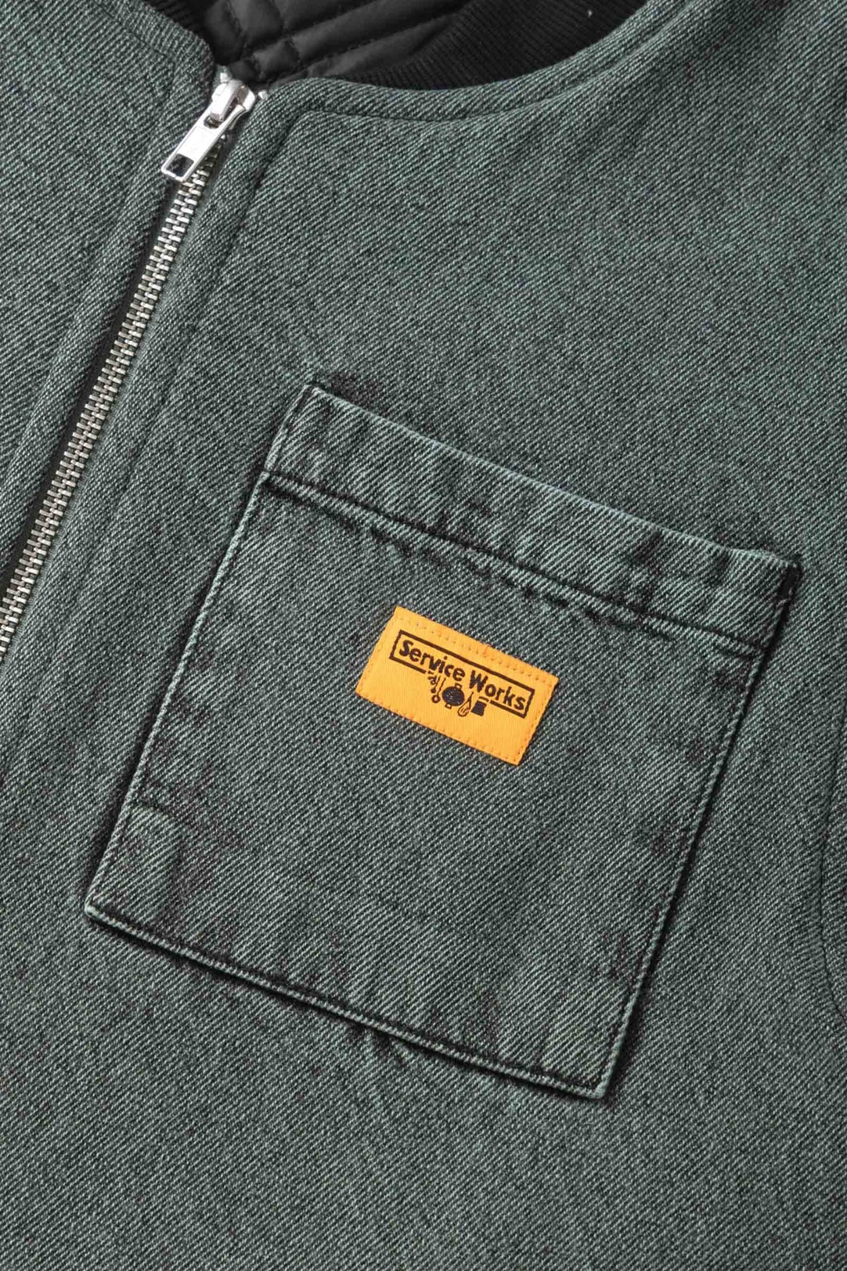 SERVICE WORKS Over-Dyed Work Vest Sage | Gilet | Edgar Bdx