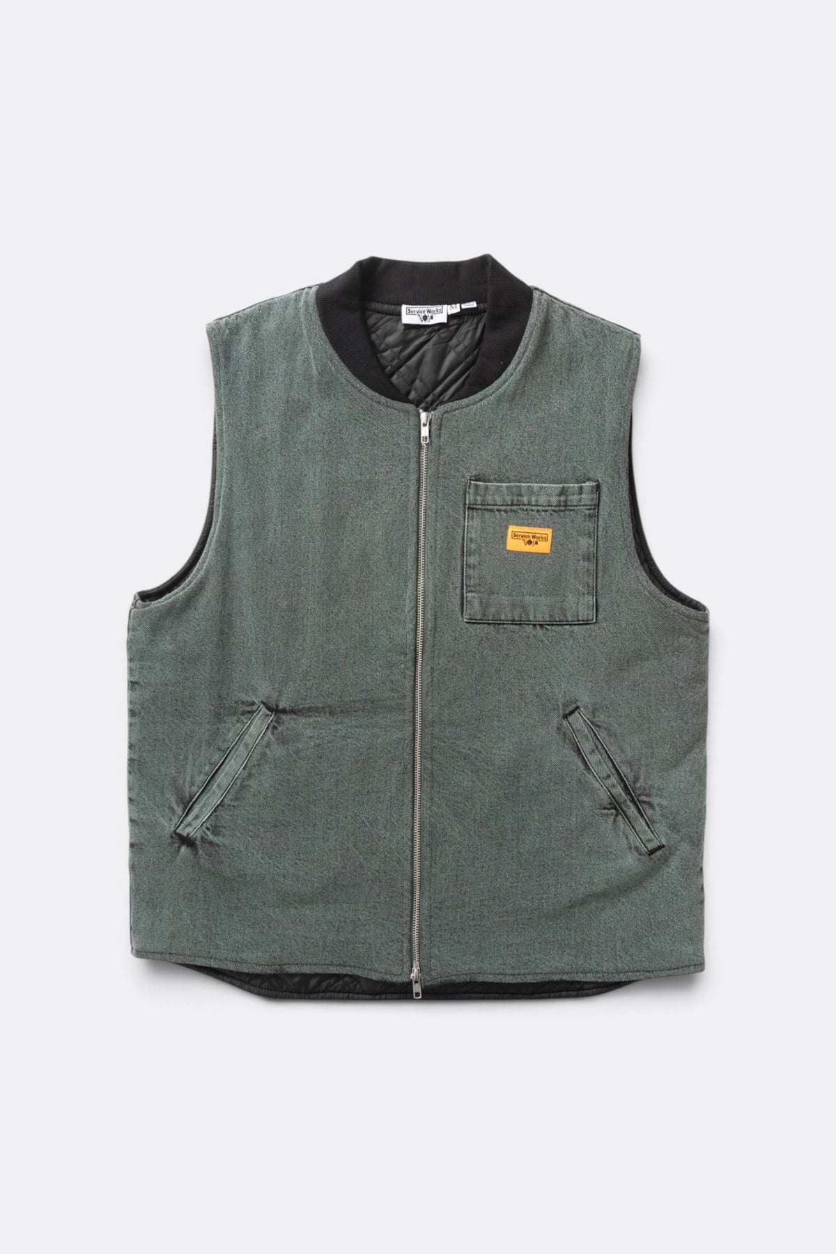 SERVICE WORKS Over-Dyed Work Vest Sage | Gilet | Edgar Bdx