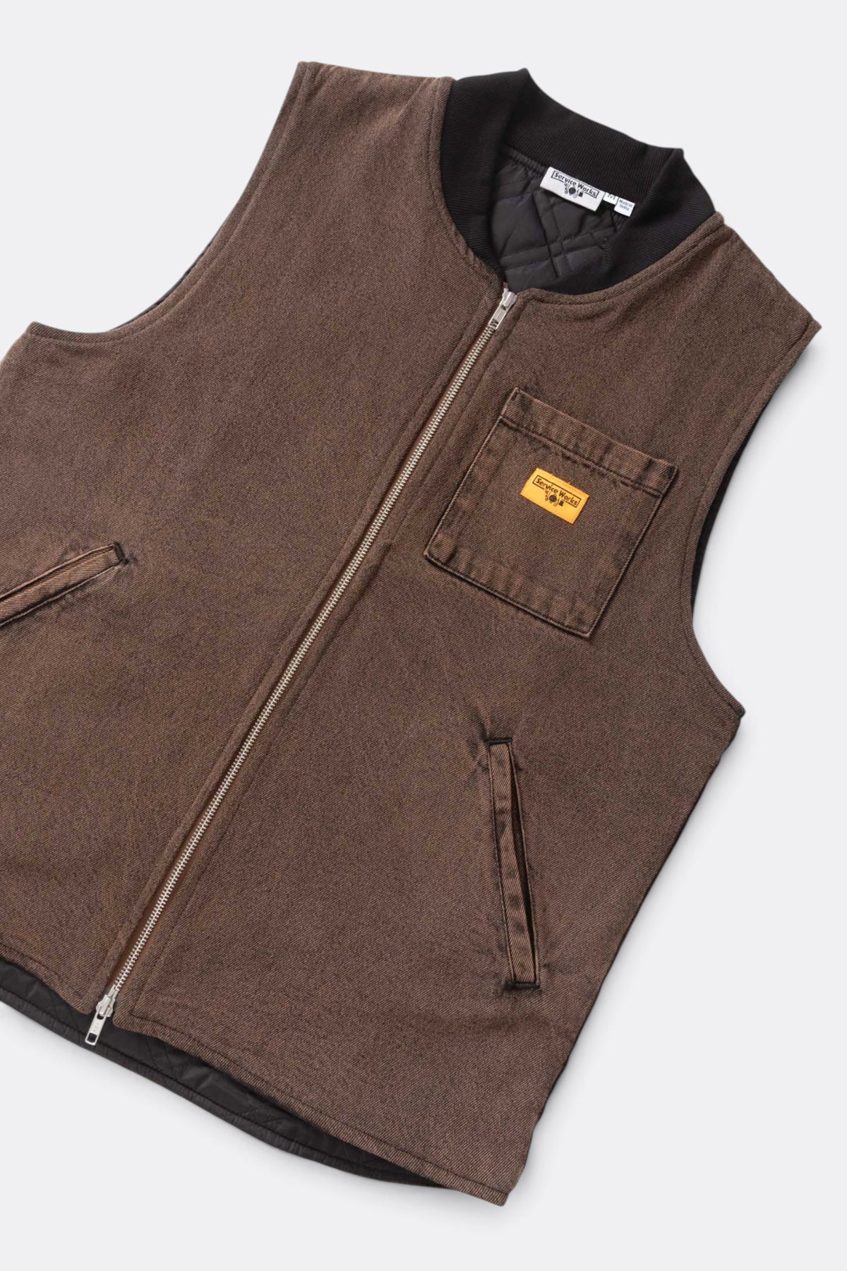 SERVICE WORKS Over-Dyed Work Vest Umber | Gilet | Edgar Bdx