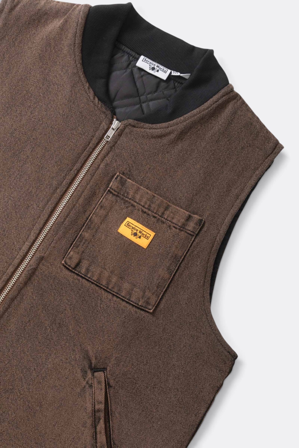 SERVICE WORKS Over-Dyed Work Vest Umber | Gilet | Edgar Bdx