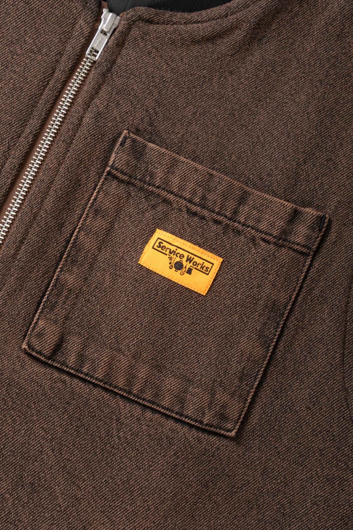 SERVICE WORKS Over-Dyed Work Vest Umber | Gilet | Edgar Bdx