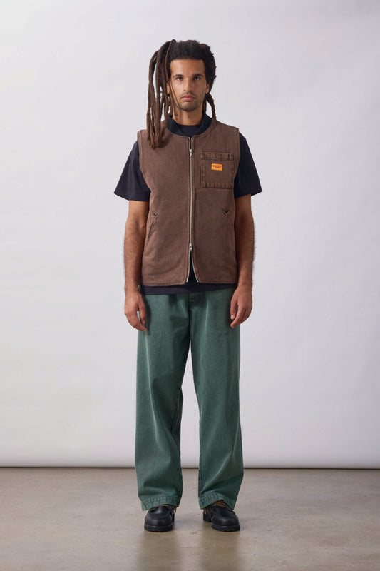 SERVICE WORKS Over-Dyed Work Vest Umber | Gilet | Edgar Bdx