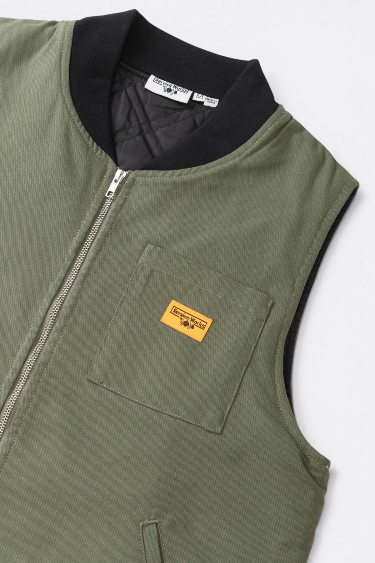 SERVICE WORKS Padded Work Vest Jacket Olive | Gilet | Edgar Bdx