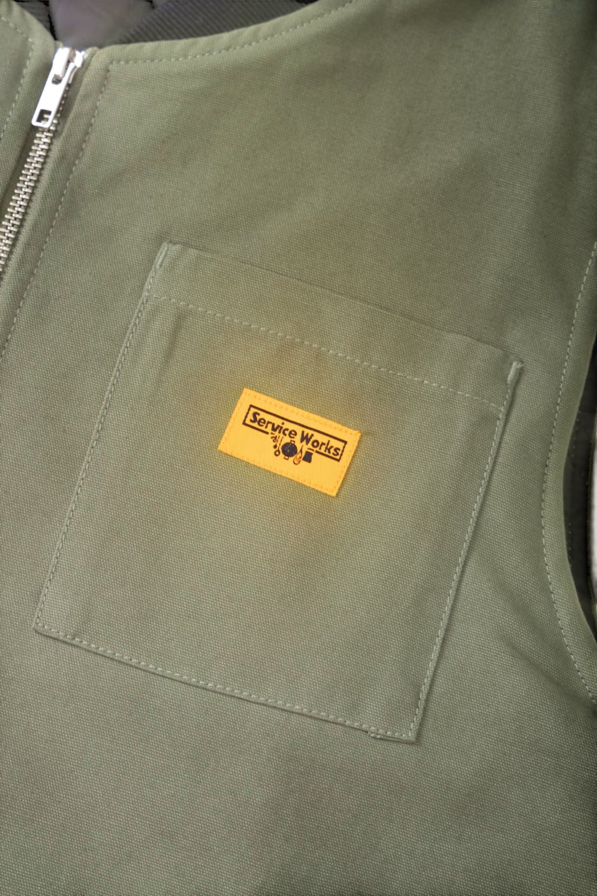 SERVICE WORKS Padded Work Vest Jacket Olive | Gilet | Edgar Bdx