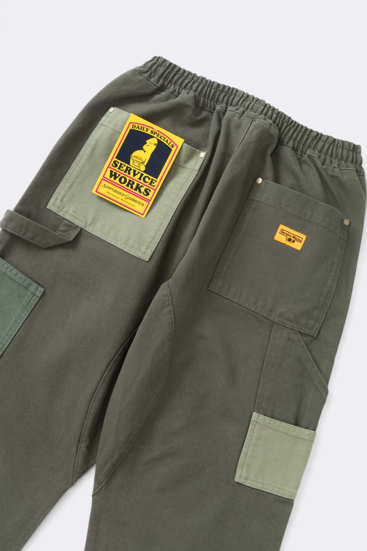 SERVICE WORKS Patchwork Utility Chef Pants Green |Pantalon| Edgar Bdx