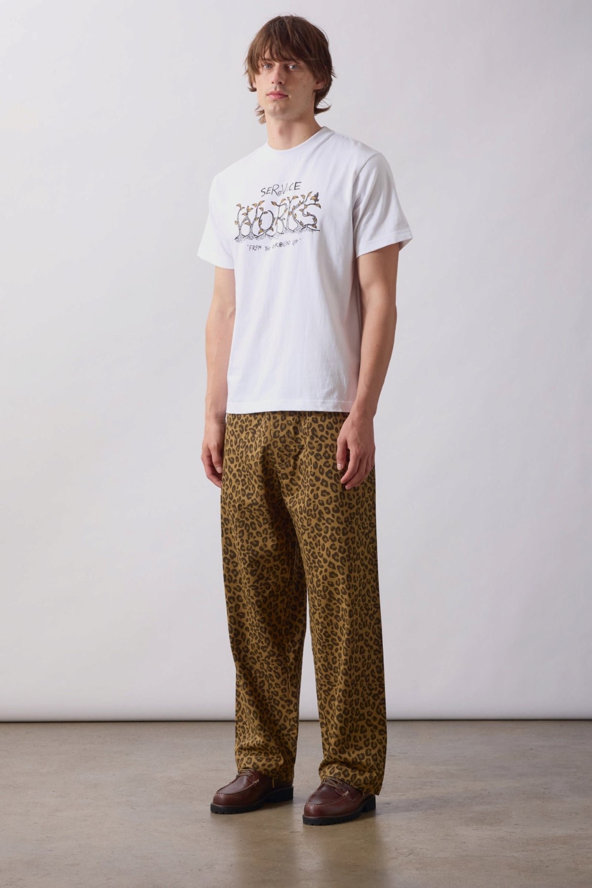 SERVICE WORKS Patterned Easy Chef Pants Brown Leopard | Edgar Bdx