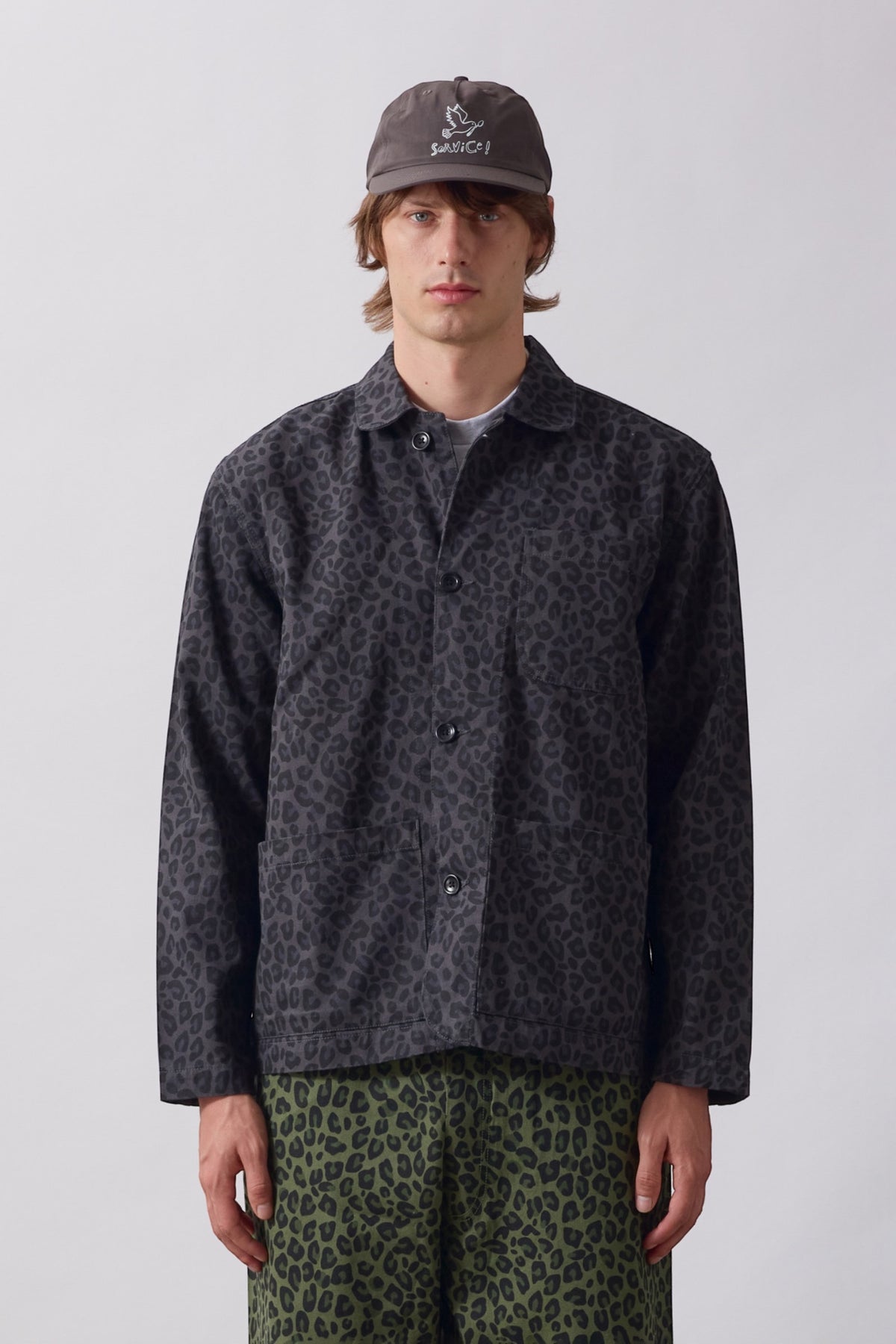 SERVICE WORKS Patterned Easy Chef Shirt Black Leopard | Edgar Bdx