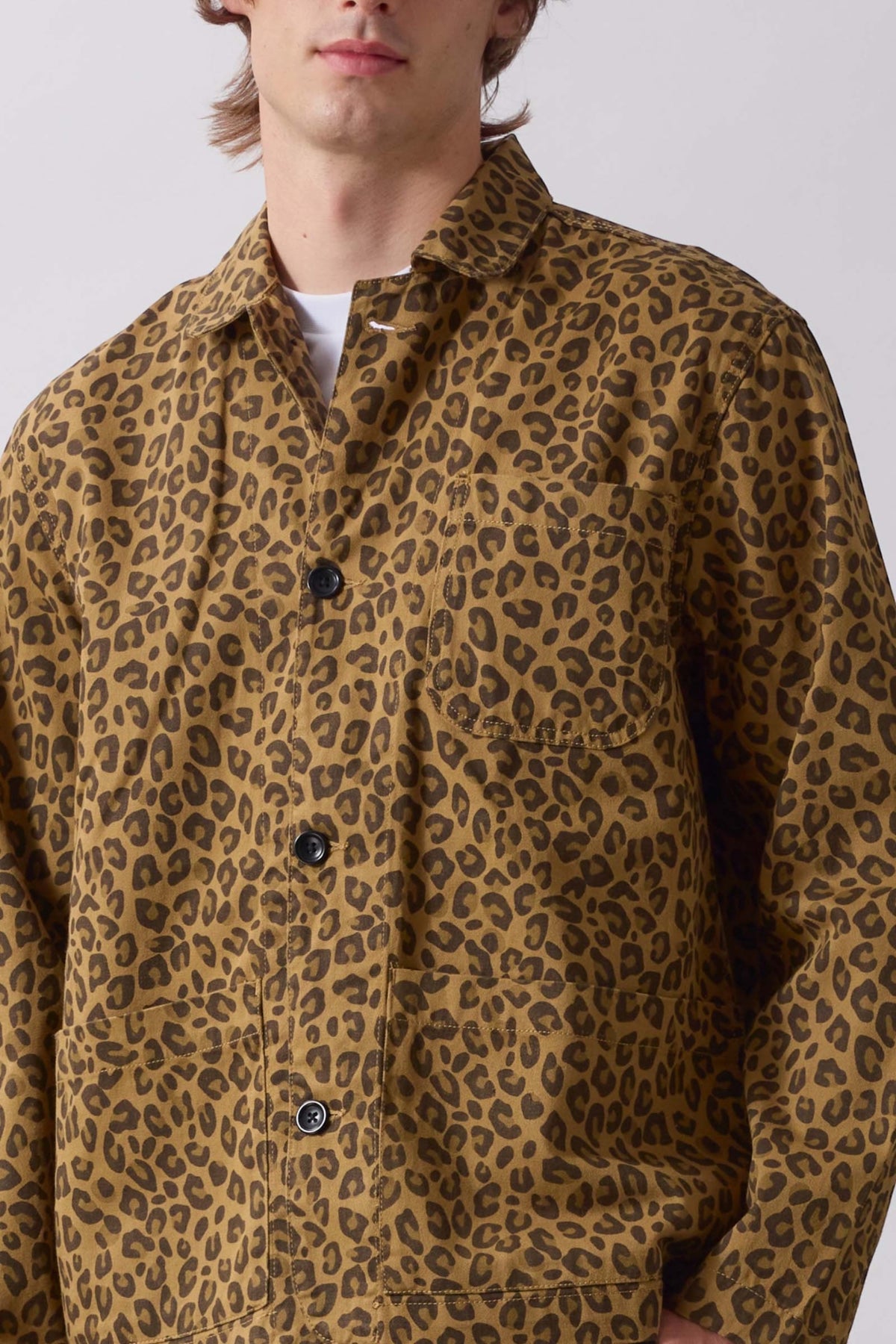 SERVICE WORKS Patterned Easy Chef Shirt Brown Leopard | Edgar Bdx