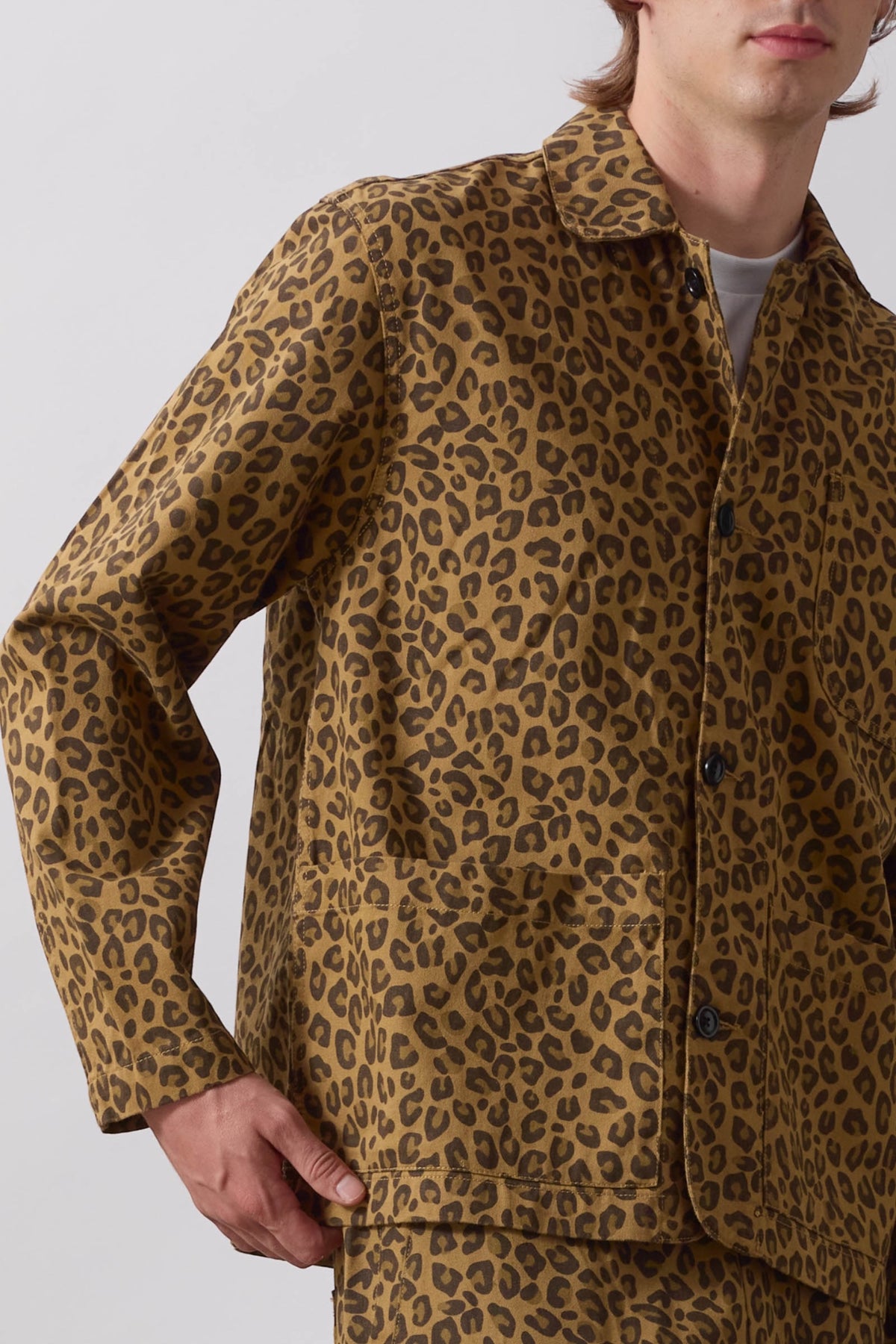 SERVICE WORKS Patterned Easy Chef Shirt Brown Leopard | Edgar Bdx