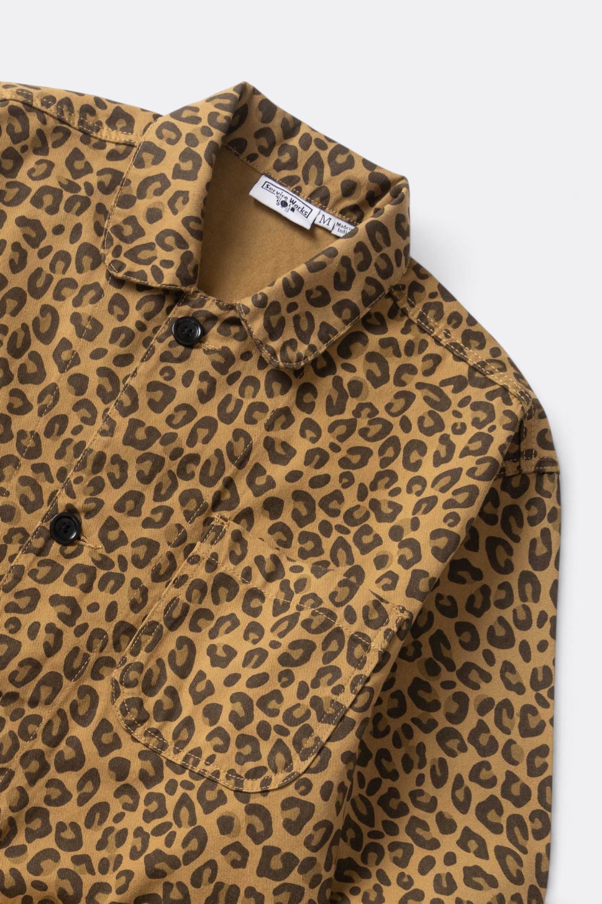 SERVICE WORKS Patterned Easy Chef Shirt Brown Leopard | Edgar Bdx