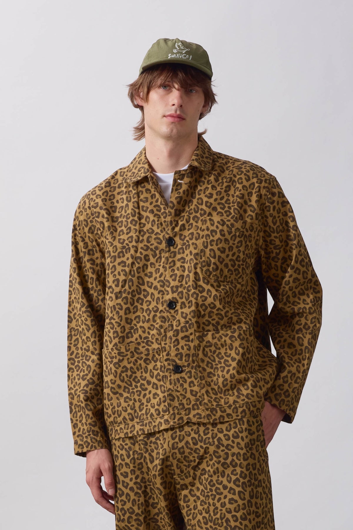 SERVICE WORKS Patterned Easy Chef Shirt Brown Leopard | Edgar Bdx