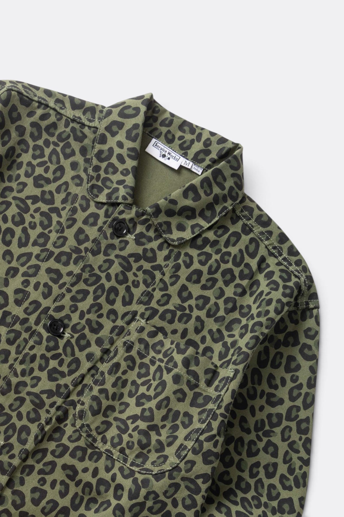 Service Works Patterned Easy Chef Shirt Green Leopard | Edgar Bdx