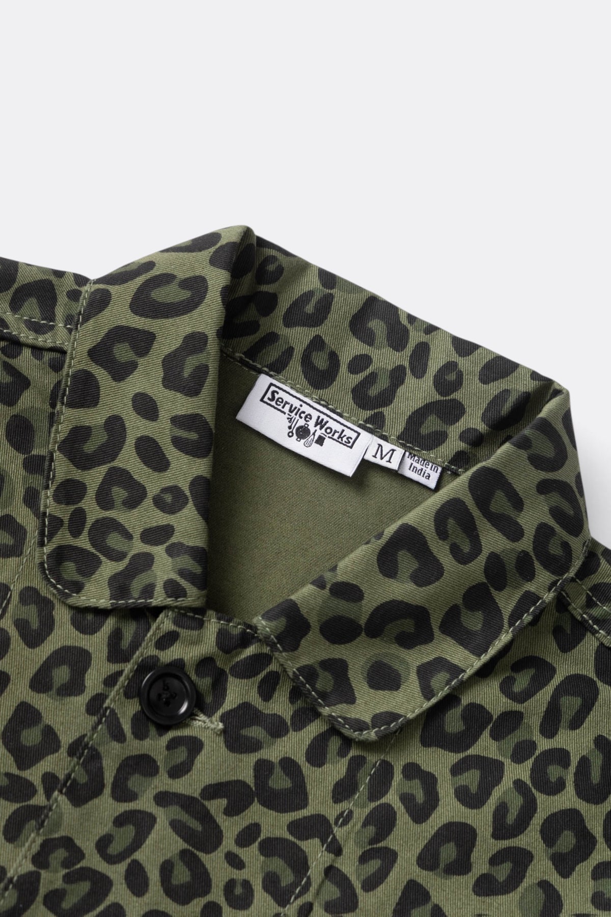 Service Works Patterned Easy Chef Shirt Green Leopard | Edgar Bdx