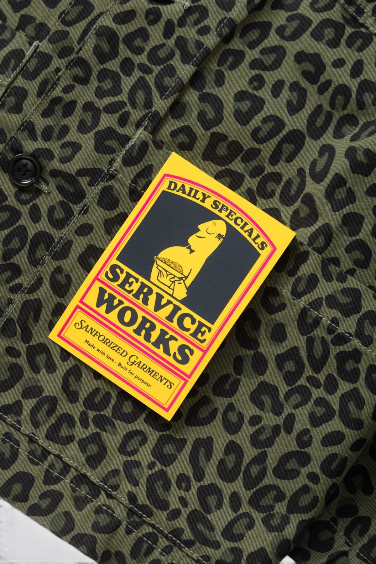 Service Works Patterned Easy Chef Shirt Green Leopard | Edgar Bdx