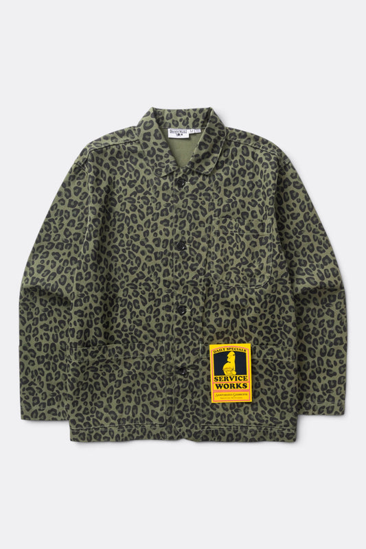 Service Works Patterned Easy Chef Shirt Green Leopard | Edgar Bdx