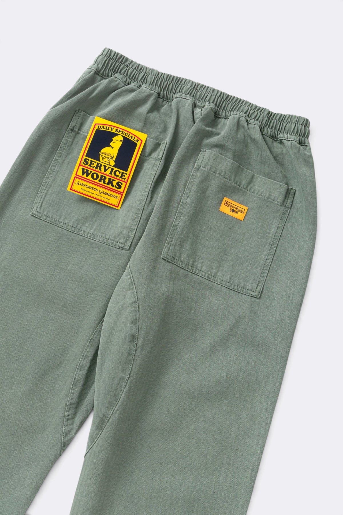 SERVICE WORKS Pigment HBT Chef Pants Olive | Pantalon | Edgar Bdx