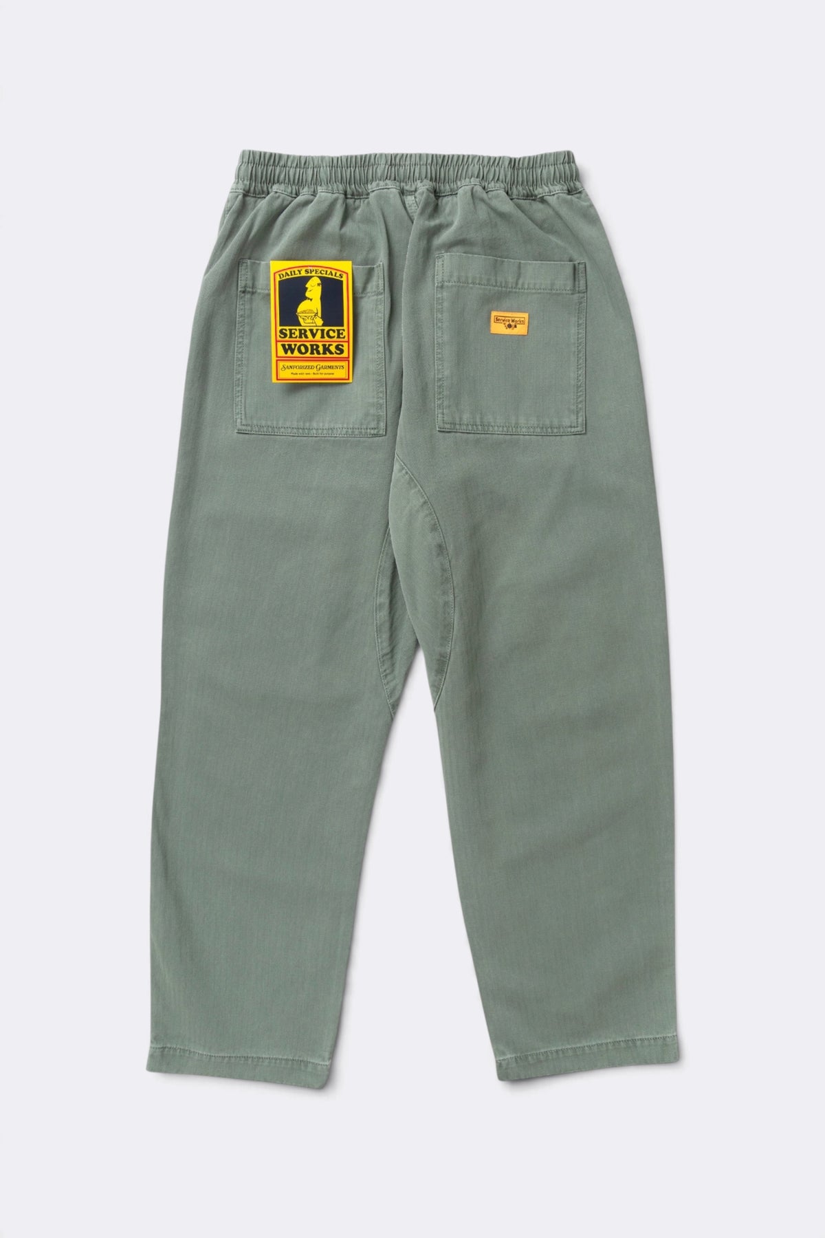 SERVICE WORKS Pigment HBT Chef Pants Olive | Pantalon | Edgar Bdx