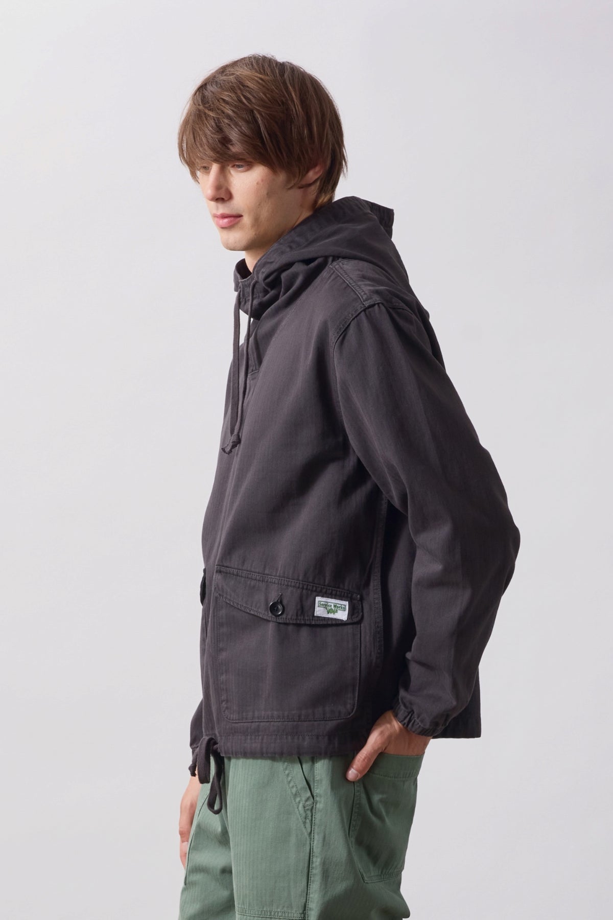 SERVICE WORKS Pigment HBT Smock 2.0 Black | Anorak coton | Edgar Bdx