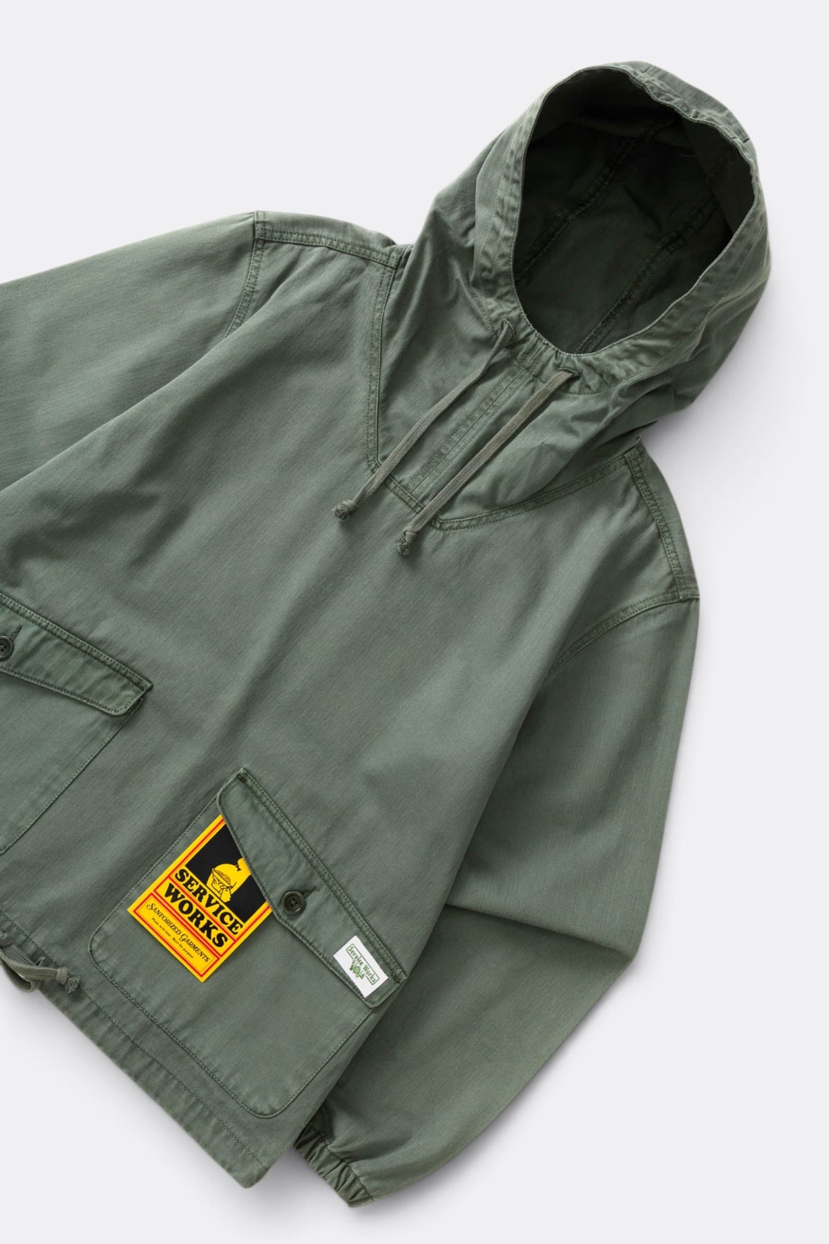 SERVICE WORKS Pigment HBT Smock 2.0 Olive | Anorak coton | Edgar Bdx