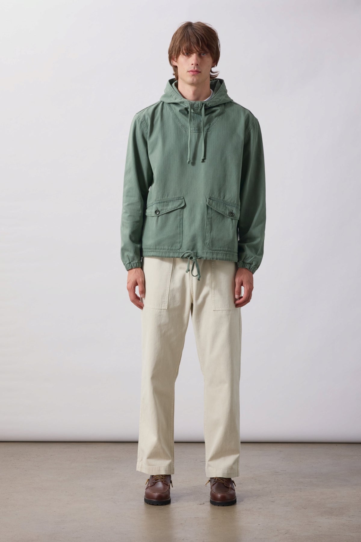 SERVICE WORKS Pigment HBT Smock 2.0 Olive | Anorak coton | Edgar Bdx