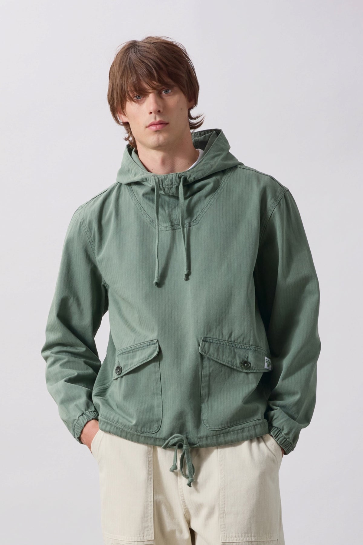 SERVICE WORKS Pigment HBT Smock 2.0 Olive | Anorak coton | Edgar Bdx
