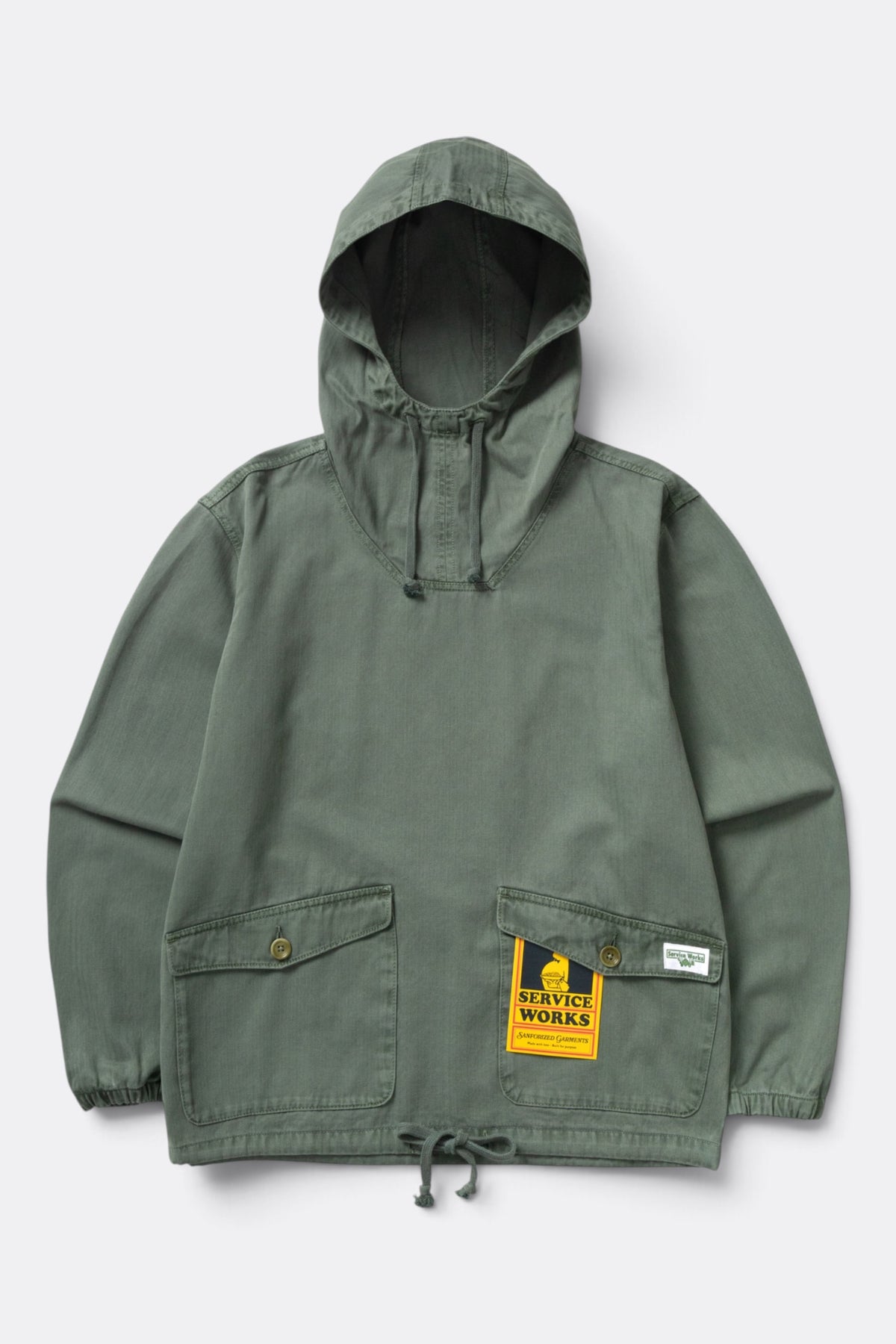 SERVICE WORKS Pigment HBT Smock 2.0 Olive | Anorak coton | Edgar Bdx