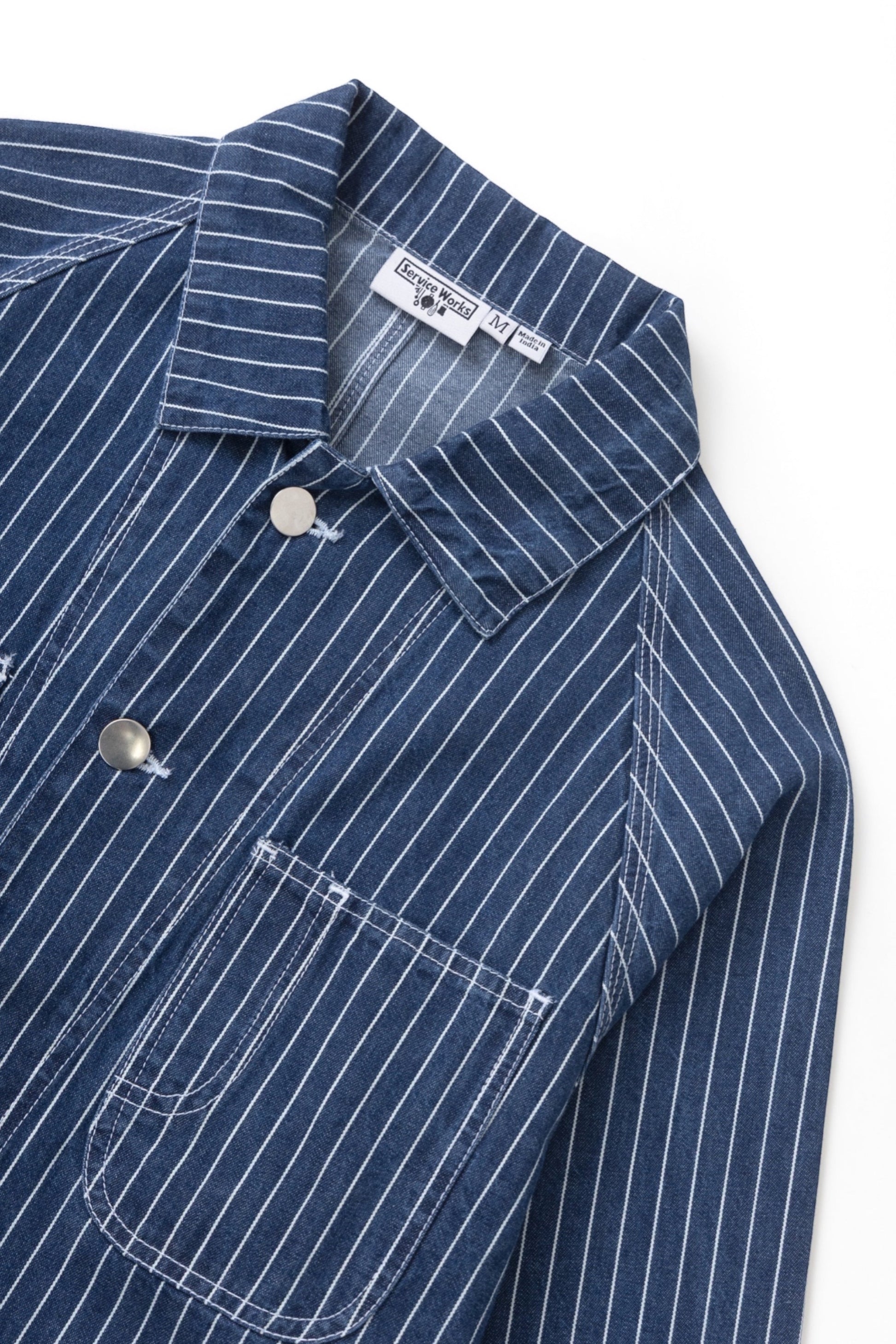 Service Works Pinstripe Denim Coverall 2.0 Indigo | Denim Bio | Edgar Bdx