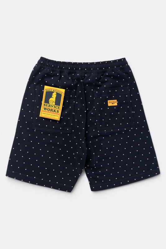 Service Works Polka Dots Chef Shorts Navy | Short Coton Bio | Edgar Bdx