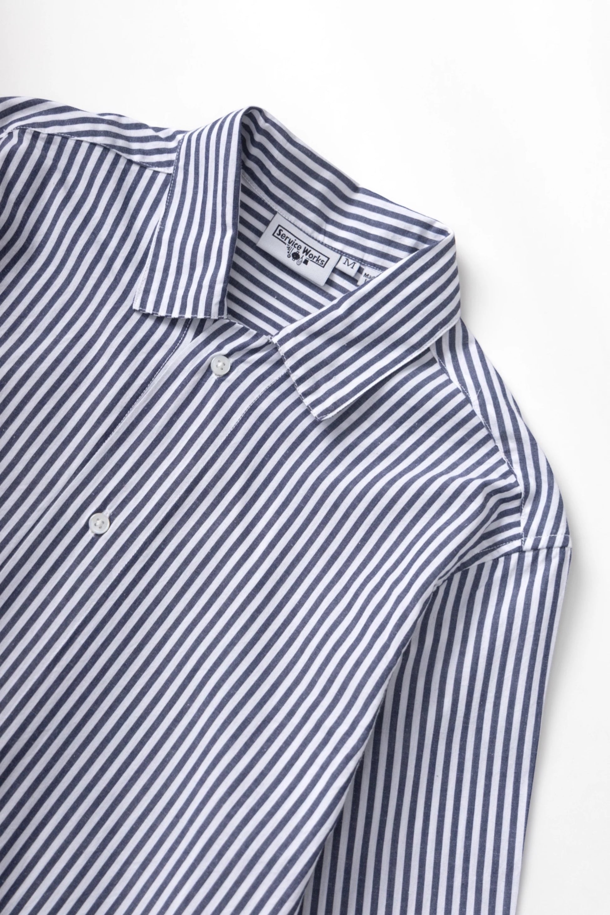 Service Works Poplin Stripe Waiter Shirt Royal | Chemise Coton Bio | Edgar Bdx