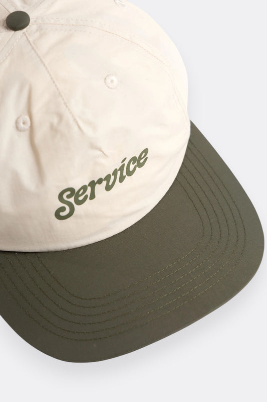 Service Works Script Surf Cap Off White / Olive | Casquette Nylon Profil Bas | Edgar Bdx