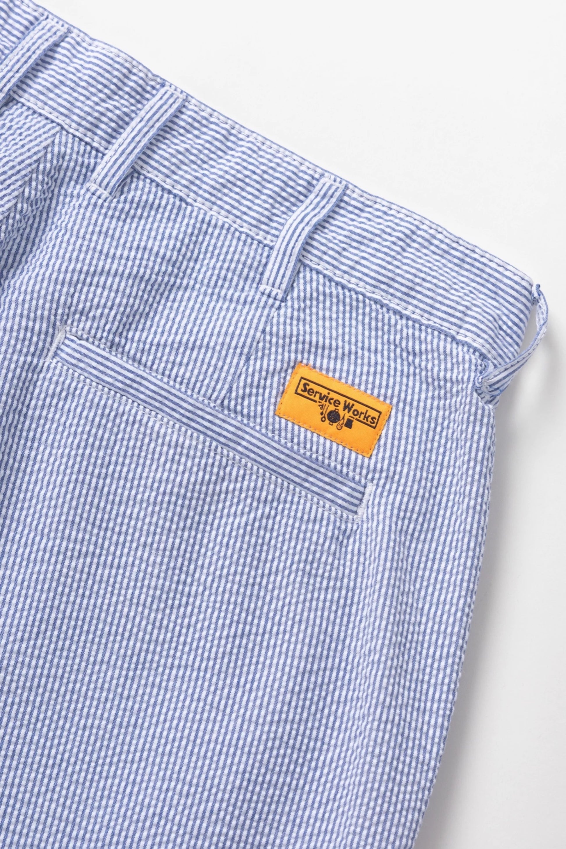 Service Works Seersucker Part Timer Pant Navy Stripe | Pantalon Coton Bio GOTS | Edgar Bdx