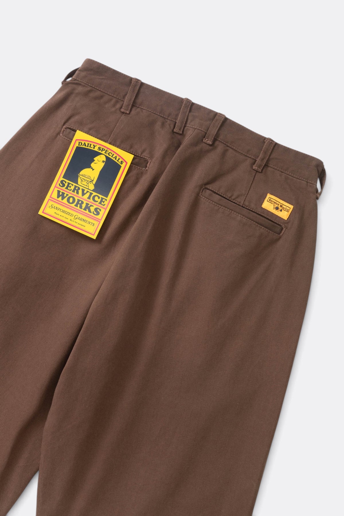 SERVICE WORKS Twill Part Timer Pant Brown | Pantalon | Edgar Bdx