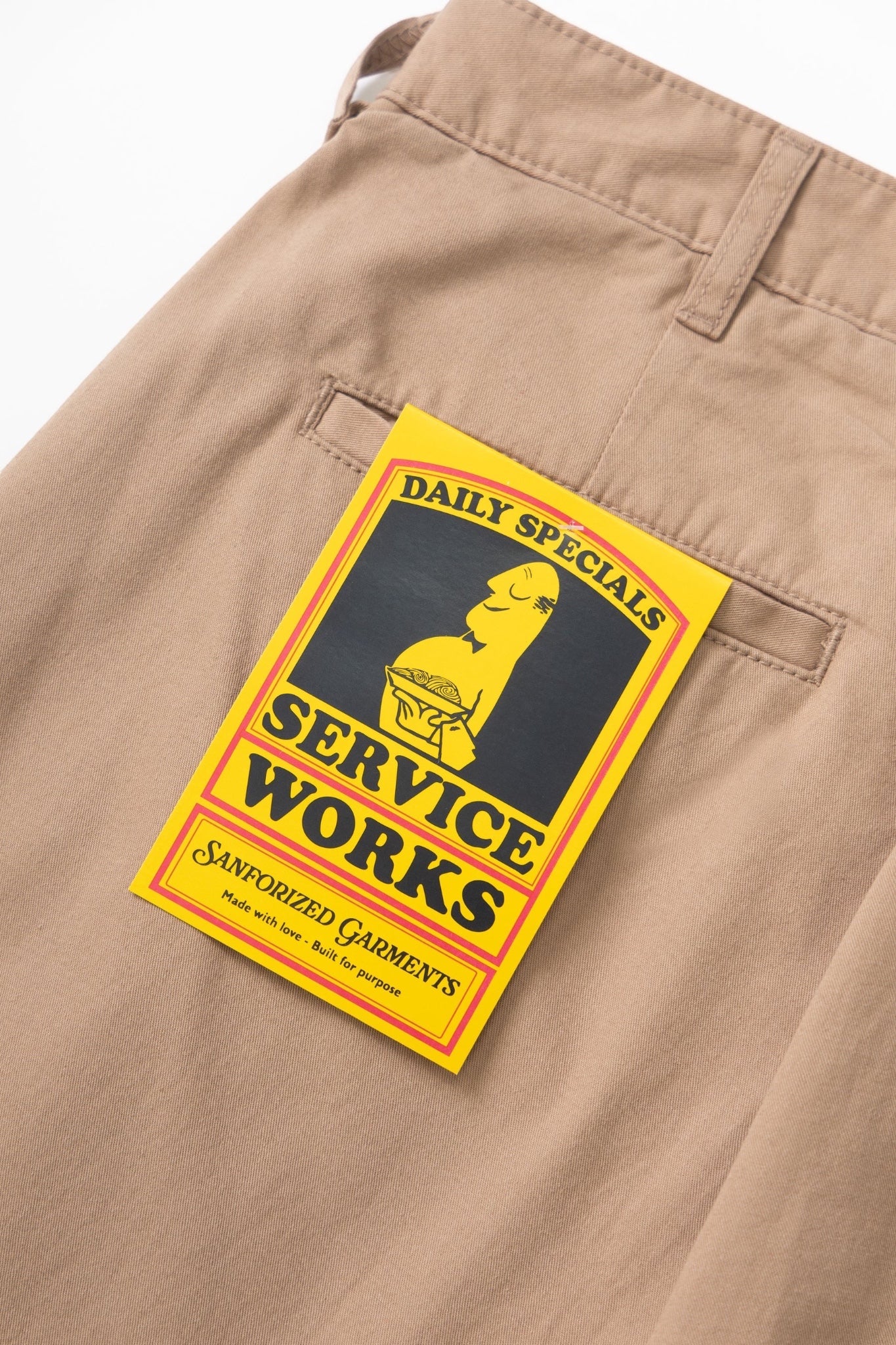 Service Works Twill Part Timer Pant Mushroom | Pantalon Sergé Coton Bio | Edgar Bdx