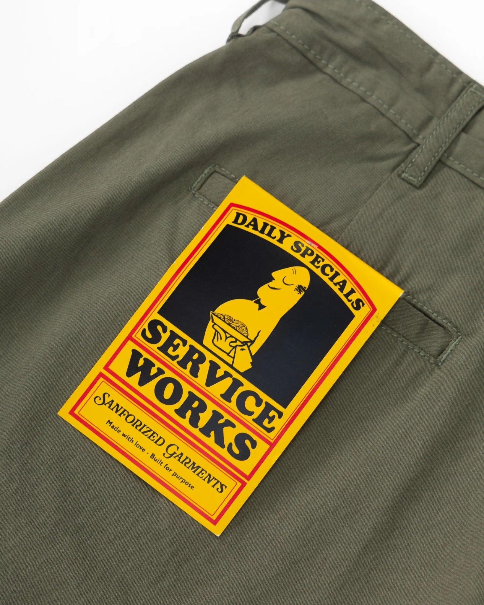 Service Works Twill Part Timer Pant Olive | Pantalon Sergé Coton Bio | Edgar Bdx
