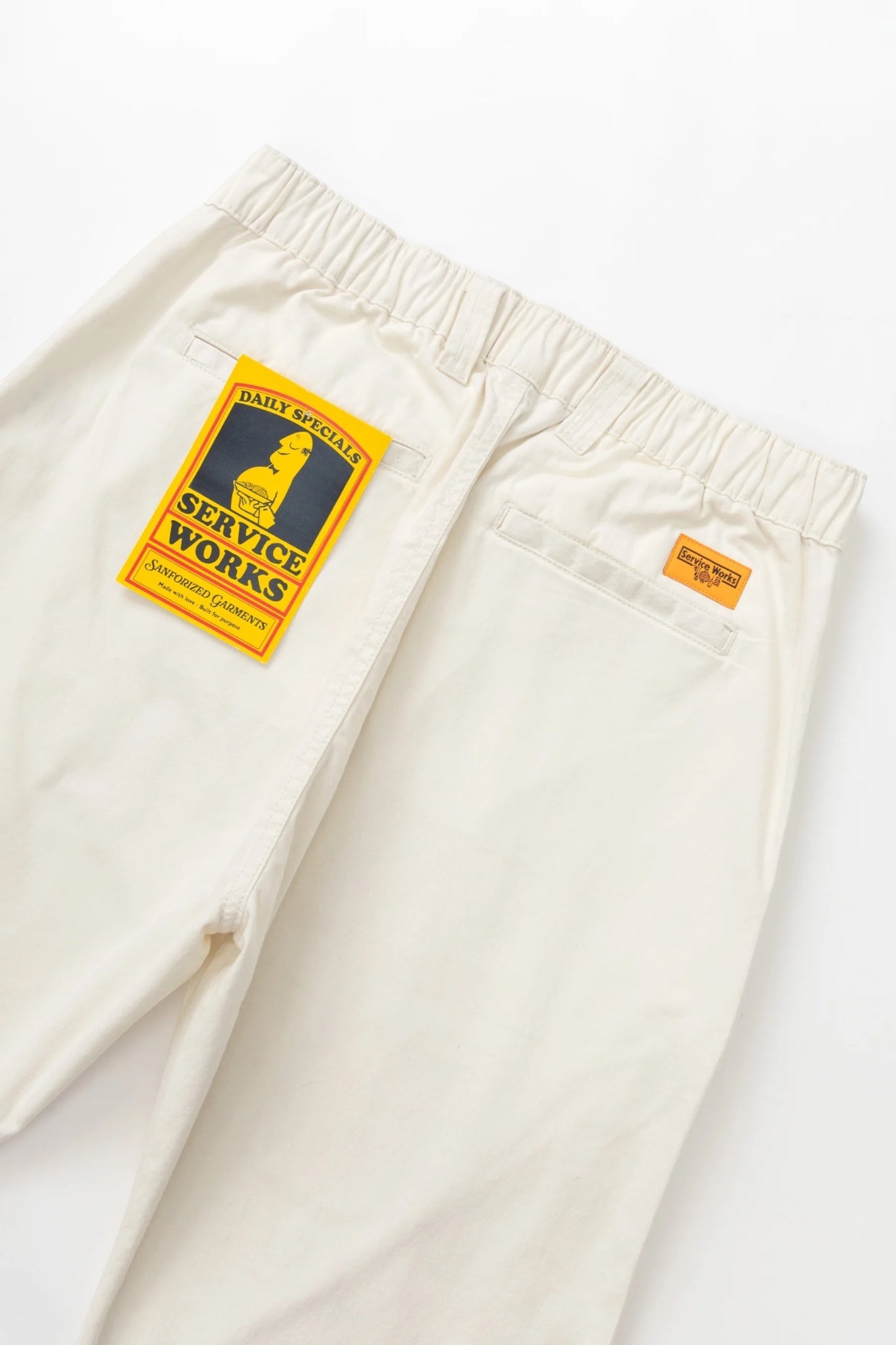 Service Works Twill Waiters Pant Off White | Pantalon Sergé Coton Bio | Edgar Bdx
