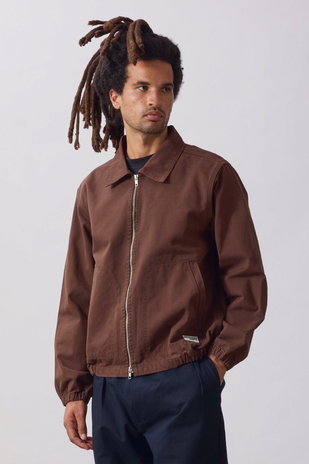 SERVICE WORKS Twill Work Jacket Brown | Veste coton bio | Edgar Bdx