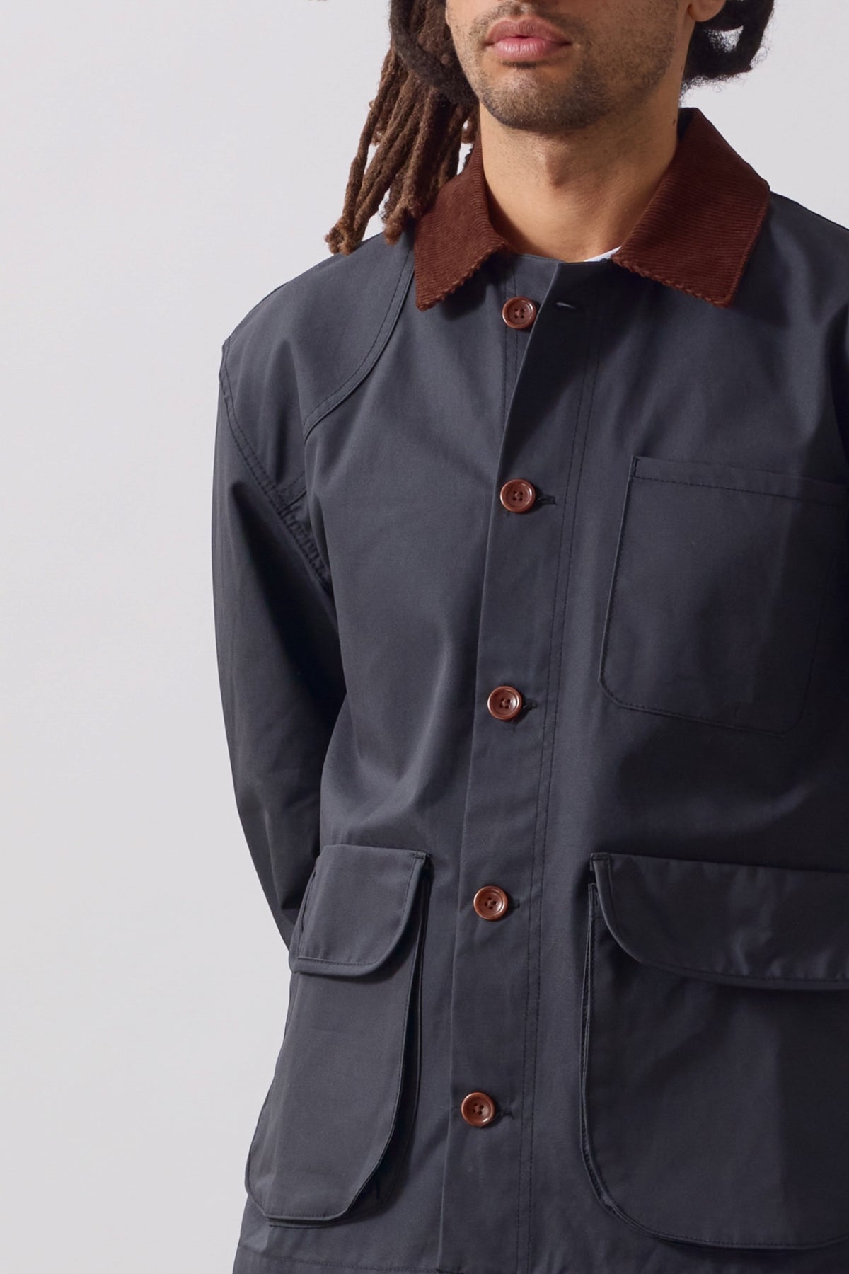 SERVICE WORKS Waxed Barn Jacket Black | Veste cirée | Edgar Bdx