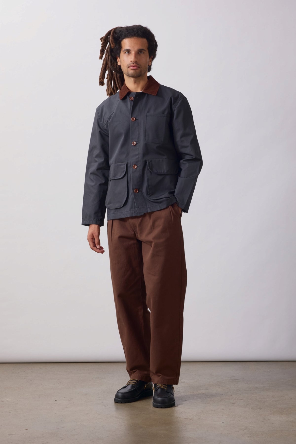 SERVICE WORKS Waxed Barn Jacket Black | Veste cirée | Edgar Bdx