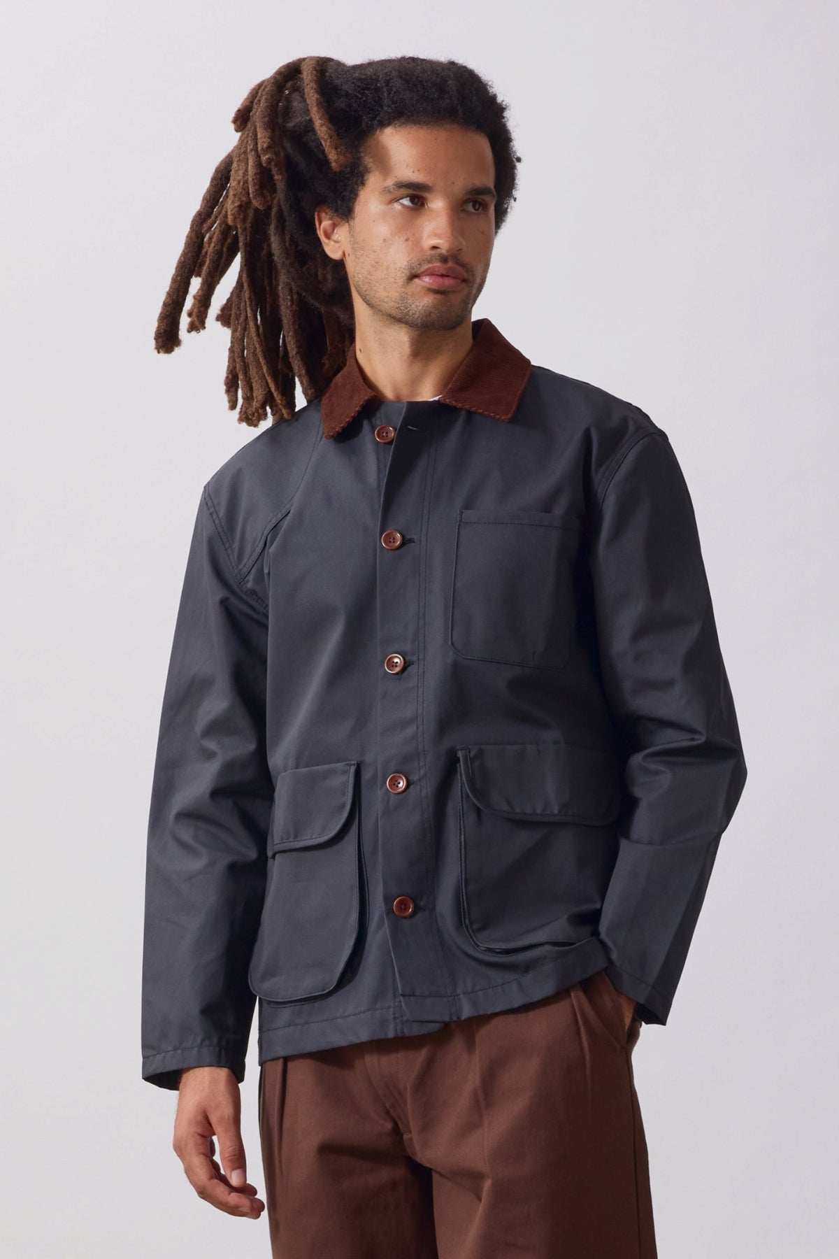 SERVICE WORKS Waxed Barn Jacket Black | Veste cirée | Edgar Bdx