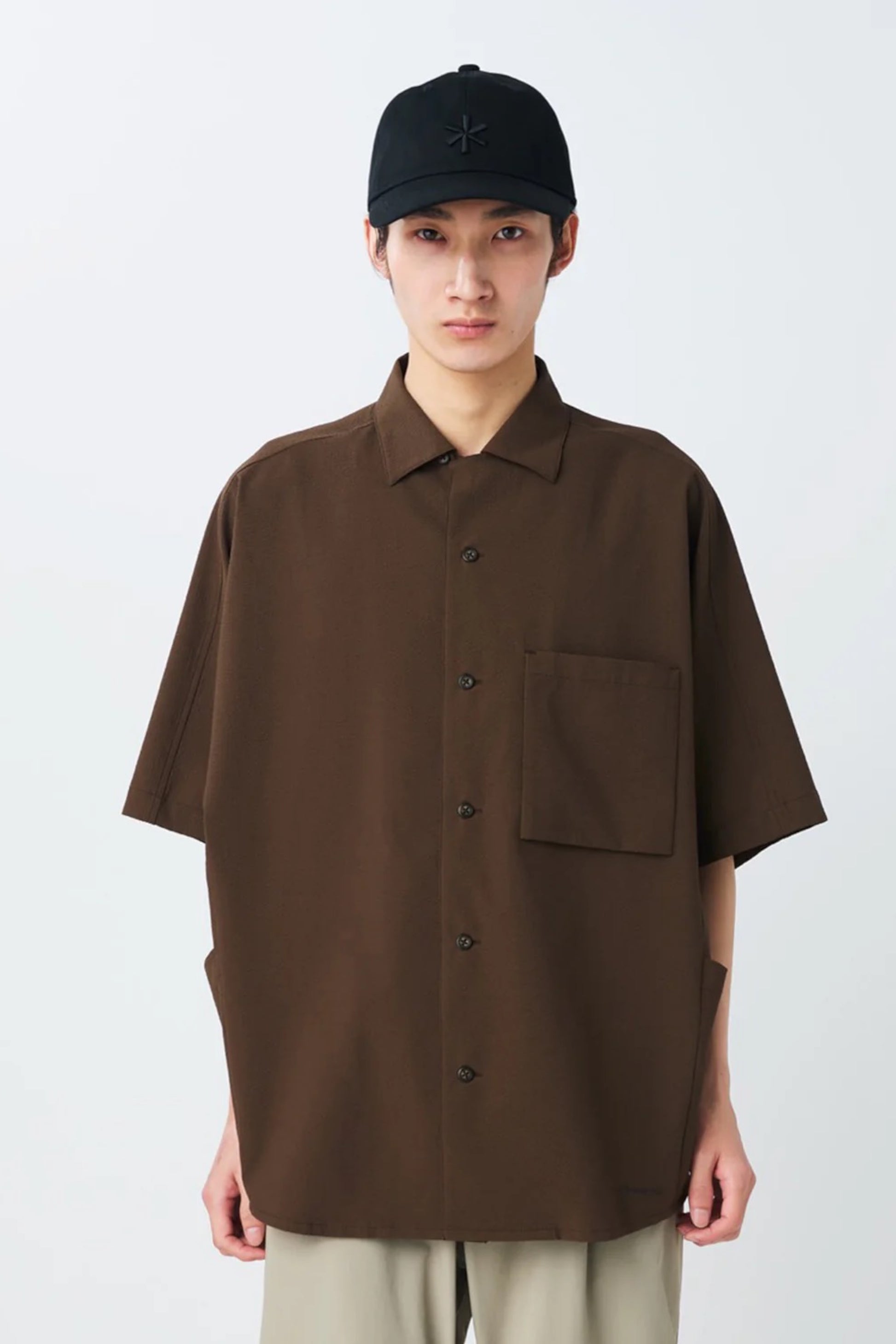 Snow Peak Airo Short Sleeve Shirt Brown | Chemise Tissu Airo UV Japon | Edgar Bdx