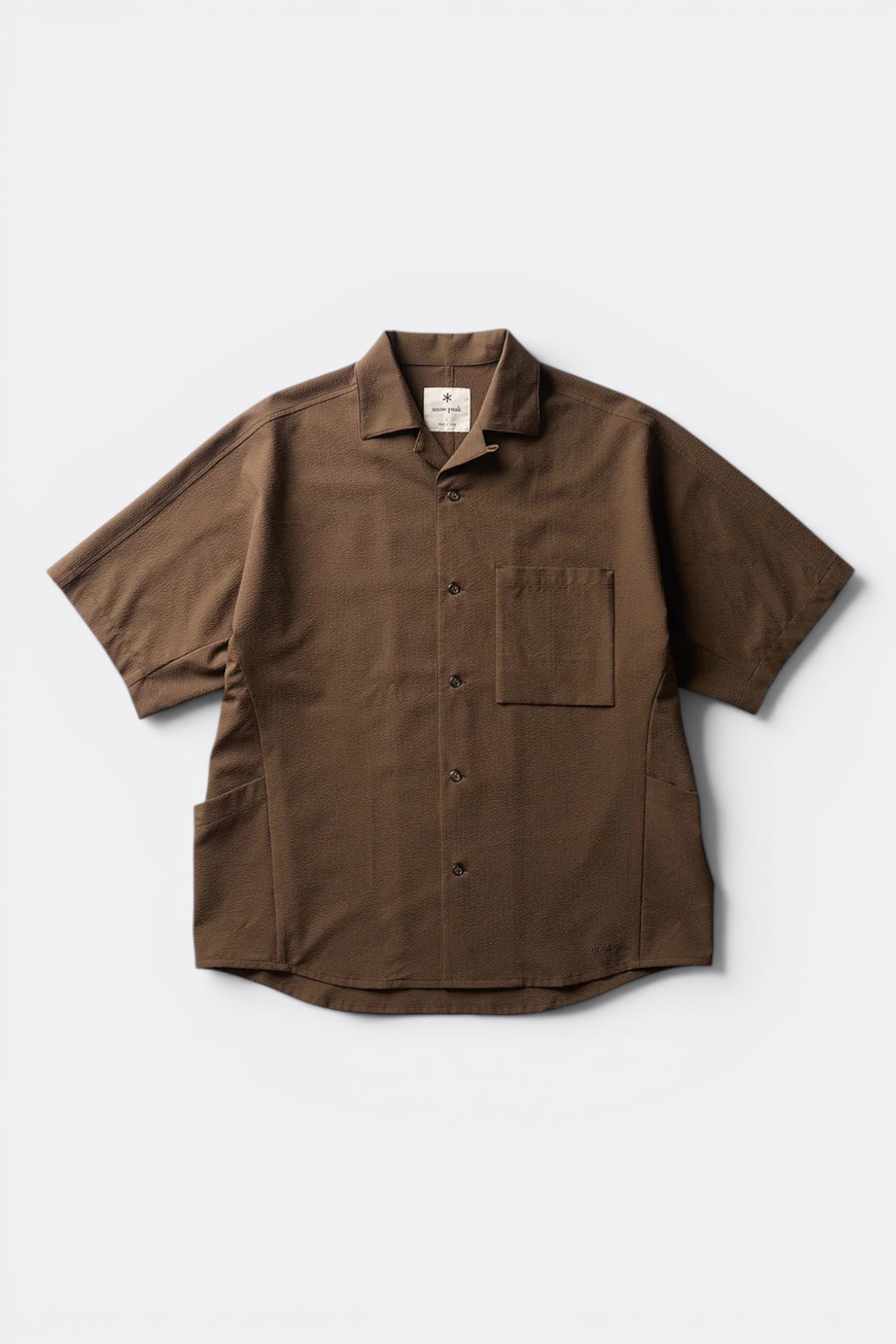Snow Peak Airo Short Sleeve Shirt Brown | Chemise Tissu Airo UV Japon | Edgar Bdx