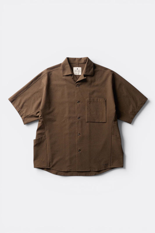 Snow Peak Airo Short Sleeve Shirt Brown | Chemise Tissu Airo UV Japon | Edgar Bdx
