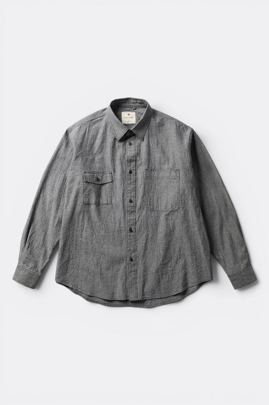 Snow Peak Chambray Work Shirt Black | Chemise Travail Coton Chambray | Edgar Bdx