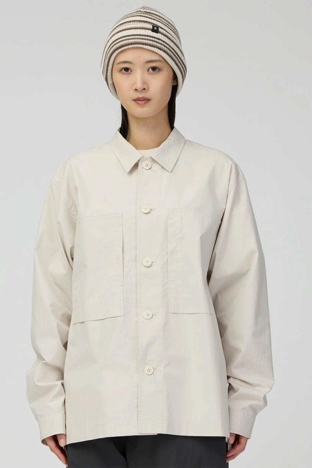 SNOW PEAK Cotton Ripstop Shirt Ivory | Chemise coton | Edgar Bdx