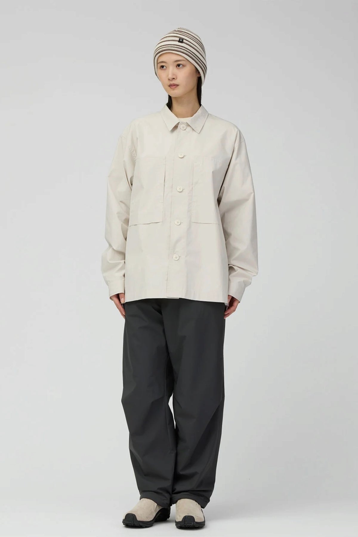 SNOW PEAK Cotton Ripstop Shirt Ivory | Chemise coton | Edgar Bdx