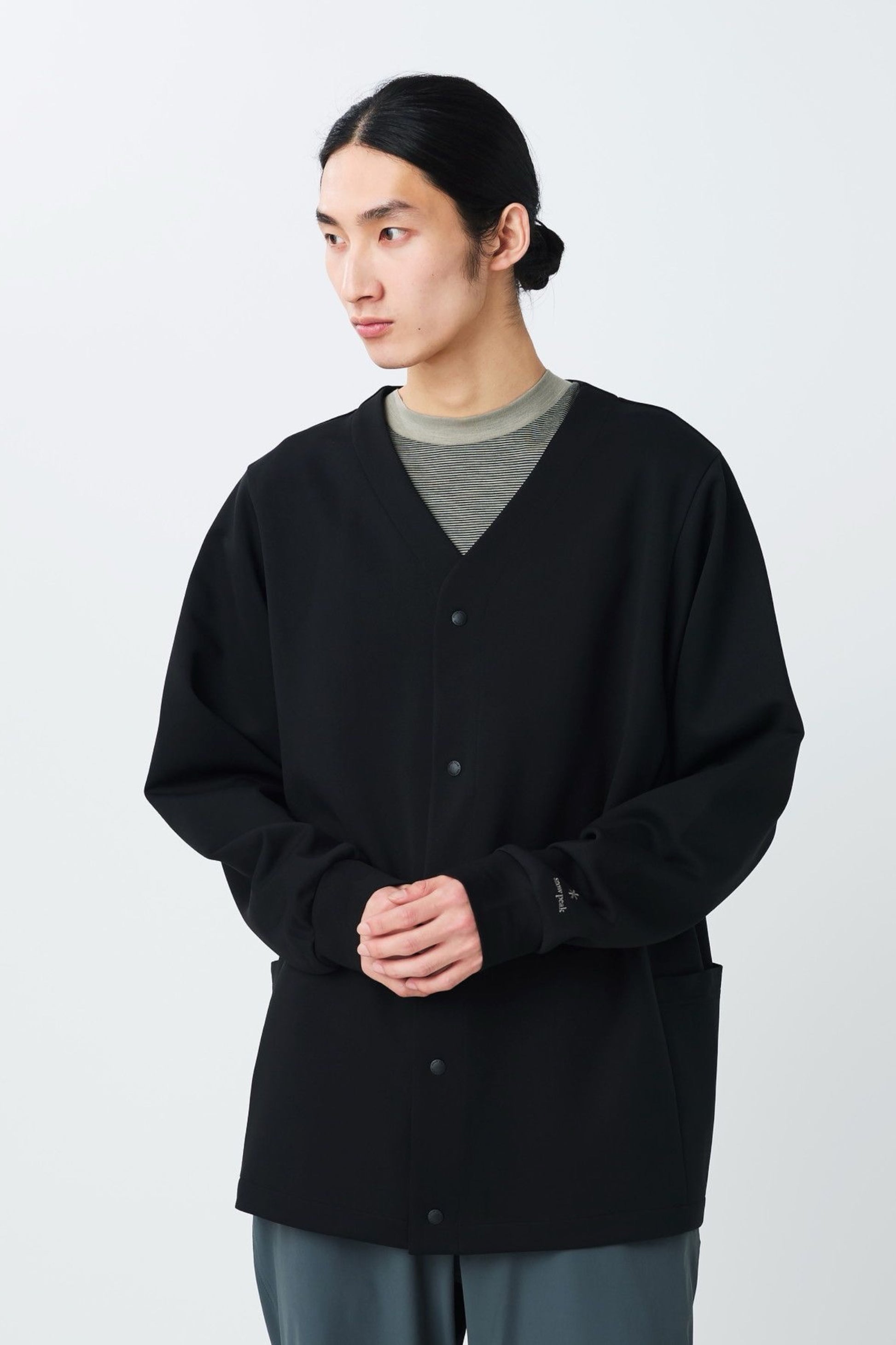 Snow Peak Double Knit Cardigan Black | Cardigan Tricot UV Séchage Rapide | Edgar Bdx