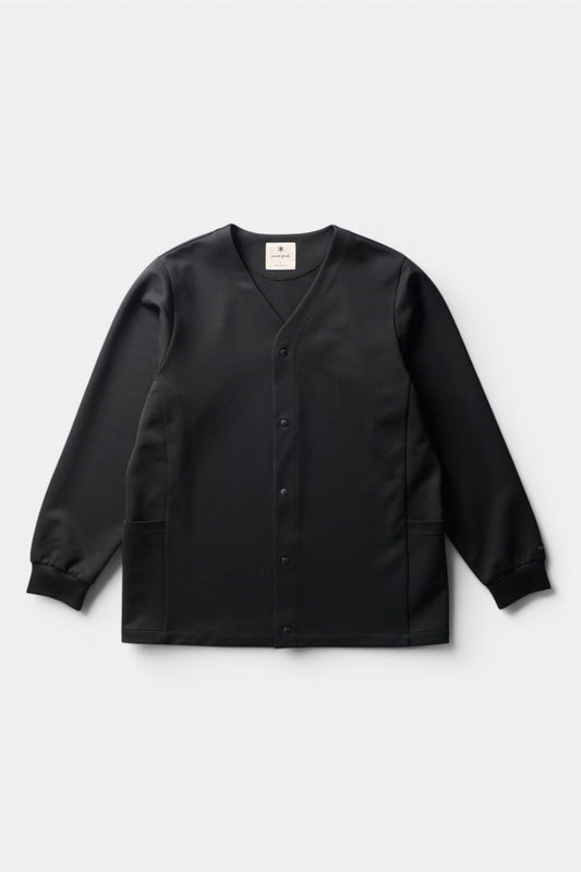 Snow Peak Double Knit Cardigan Black | Cardigan Tricot UV Séchage Rapide | Edgar Bdx